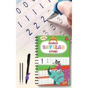 Sayıları Yazmayı Kolayca Öğreten Kitap | Sihirli Uçan Kalemli Oluklu (kabartmalı) Sayılar Kitabı