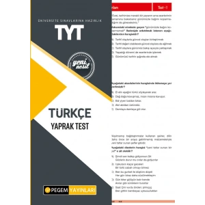 TYT TÜRKÇE YAPRAK TEST