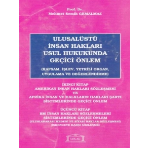 Ulusalüstü İnsan Hakları Usul Hukukunda Geçici Önlem 2. - 3. Kitap (Ciltli)