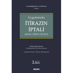 Uygulamadaİtirazın İptali (Konu Dizin Listeli)
