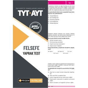 YKS FELSEFE YAPRAK TEST