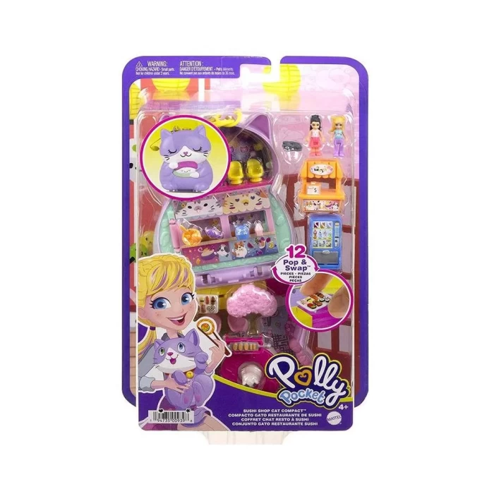 Polly Pocket Kedili Suşi Dükkanı Kompakt Oyun Seti