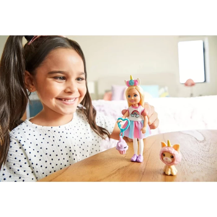 Barbie Kostümlü Chelsea ve Hayvacığı Oyun Setleri - Tek Boynuzlu