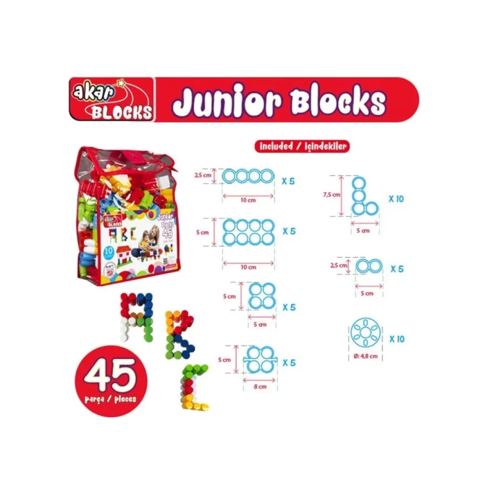 Akar Oyuncak Junior Blocks 45 Parça