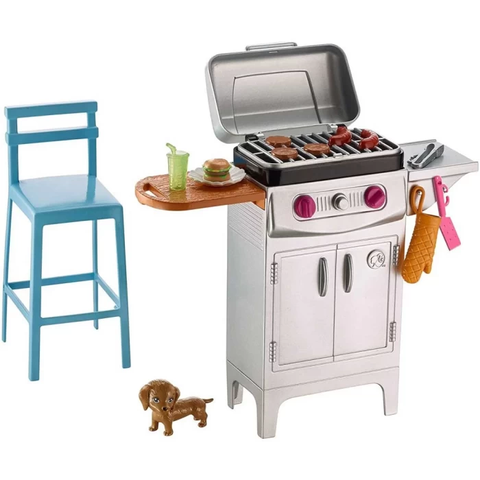 Barbie Açıkhava Dekorasyon Barbekü Oyun Seti DVX48