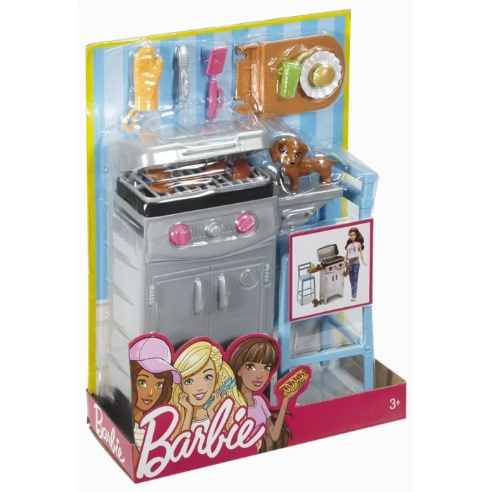 Barbie Açıkhava Dekorasyon Barbekü Oyun Seti DVX48
