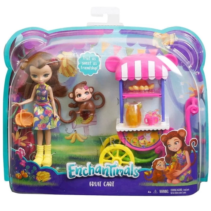 Enchantimals Merit Monkey ve Meyve Arabası Oyun Seti