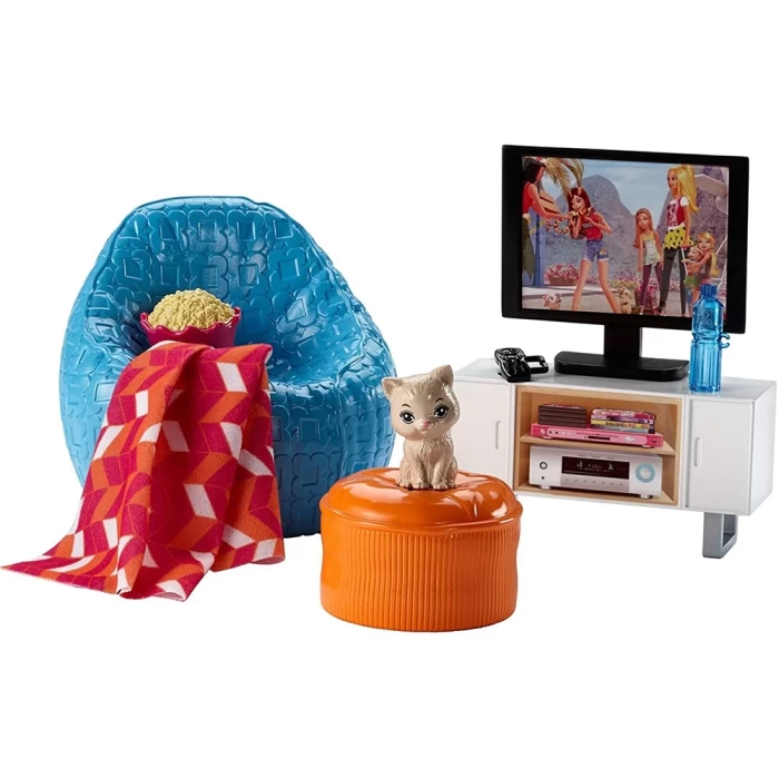 Barbie Ev İçi Dekorasyon Oturma Odası Oyun Seti DVX46