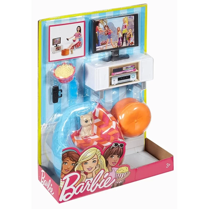 Barbie Ev İçi Dekorasyon Oturma Odası Oyun Seti DVX46