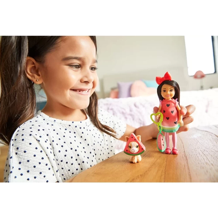 Barbie Kostümlü Chelsea ve Hayvacığı Oyun Setleri - Karpuz Temalı