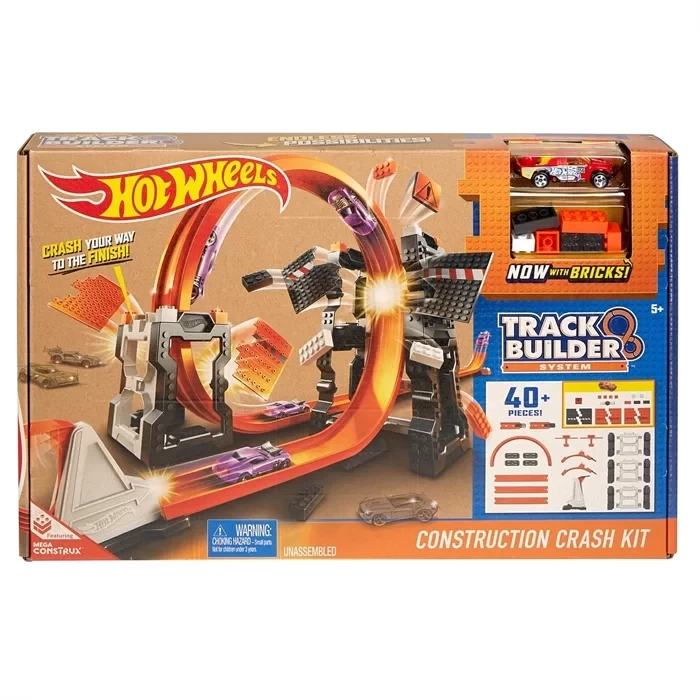 Hot Whells Track Builder Çılgın Çarpışma Yarış Seti