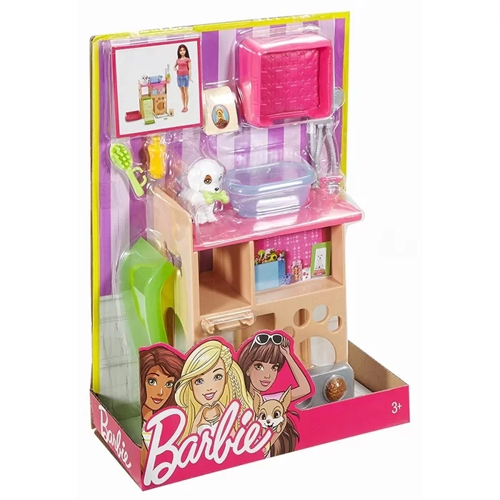 Barbie Ev İçi Dekorasyon Evcil Hayvan Masası Oyun Seti DVX50