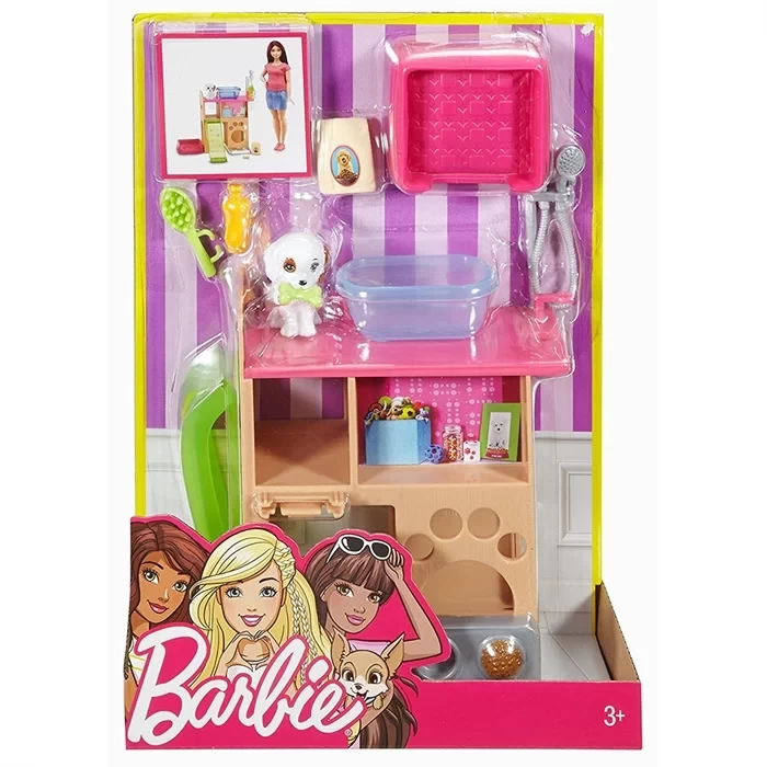 Barbie Ev İçi Dekorasyon Evcil Hayvan Masası Oyun Seti DVX50