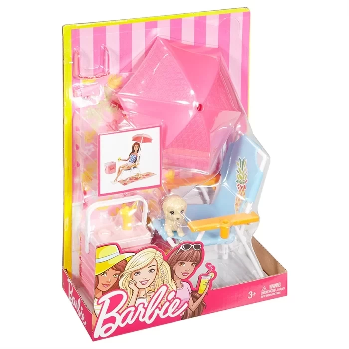 Barbie Açıkhava Dekorasyon Plaj Oyun Seti DVX49