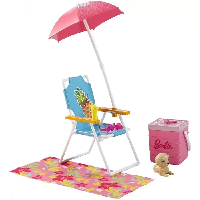 Barbie Açıkhava Dekorasyon Plaj Oyun Seti DVX49