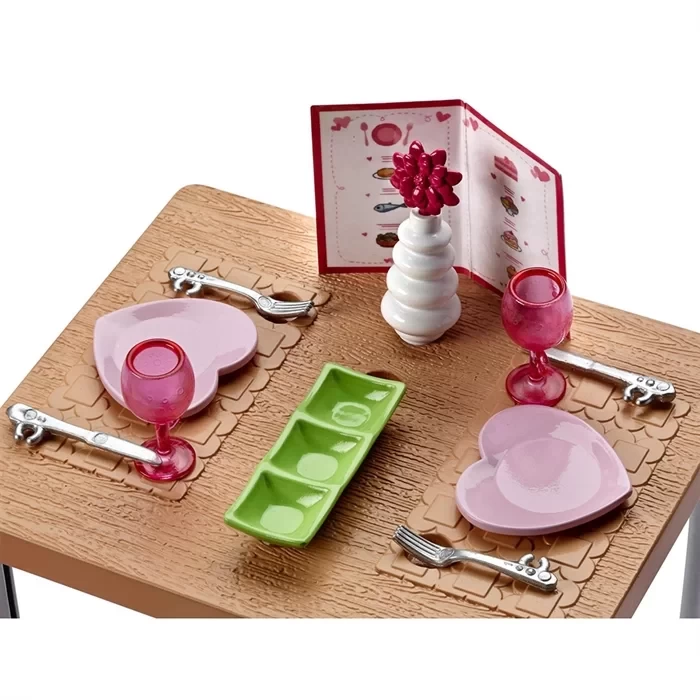 Barbie Ev İçi Dekorasyon Yemek Masası Oyun Seti DVX45