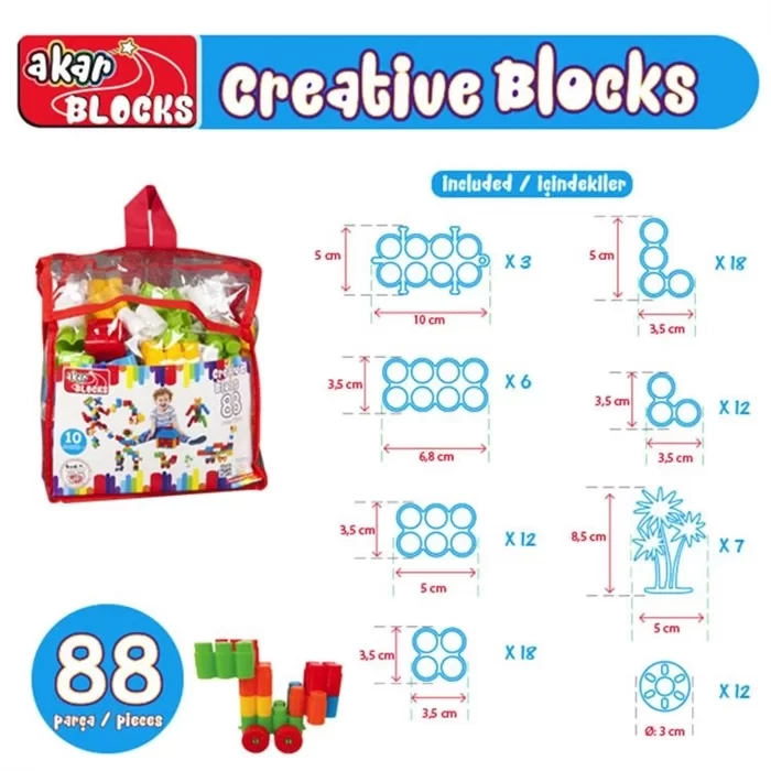 Akar Oyuncak Creative Blocks 88 Parça
