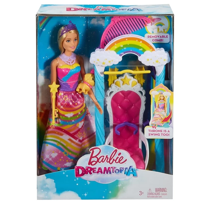 Barbie Dreamtopia Gökkuşağı Prensesi ve Salıncağı Oyun Seti FJD06