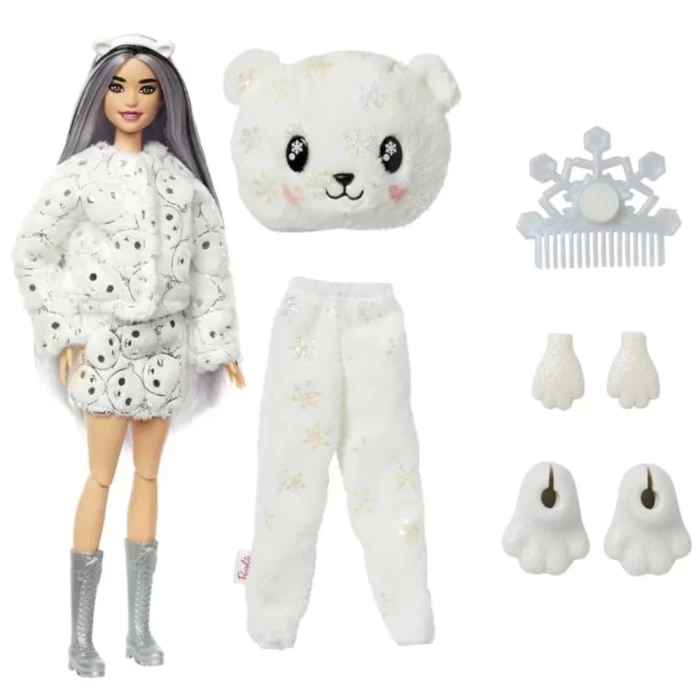 Barbie Cutie Reveal Snowflake Sparkle Bebekler - Kutup Ayısı