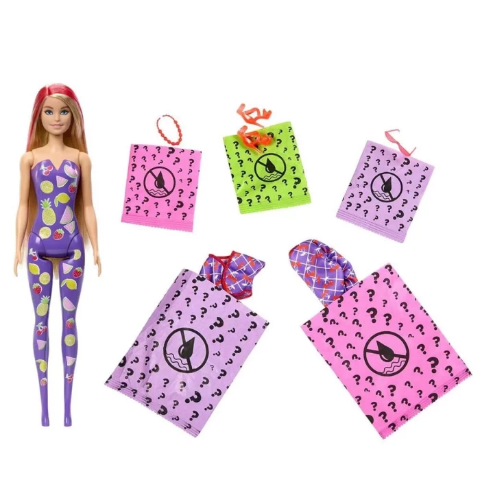 Barbie Color Reveal Meyve Deseni Elbiseli Bebekler HJX49
