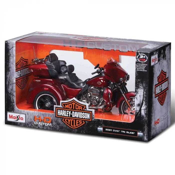 1:12 Harley-Davidson 2021 CVO TRI Glide Model Motor 32337 - Bordo