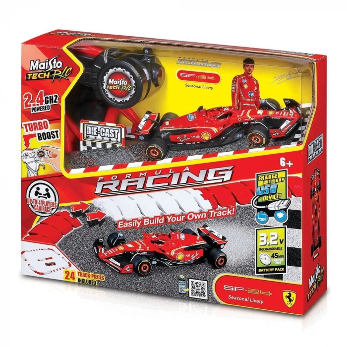 1/41 Die-Cast Ferrari SF-24 Uzaktan Kumandalı Araba ve Pist Seti