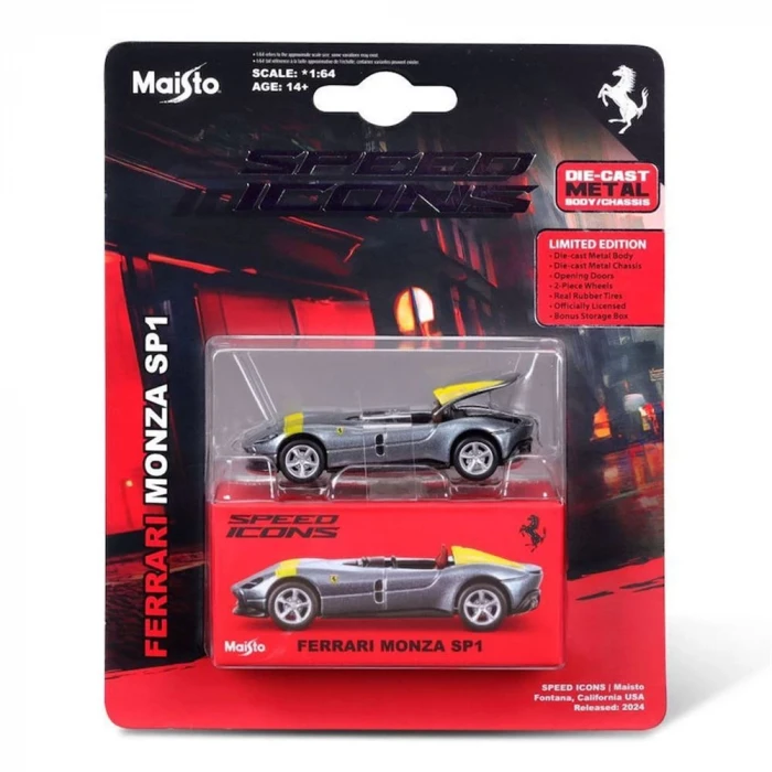 Maisto 1:64 Speed Icons - Ferrari Monza SP1 Gümüş
