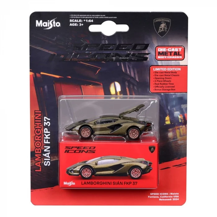 Maisto 1:64 Speed Icons - Lamborghini Sian FKP 37 Metalik Yeşil