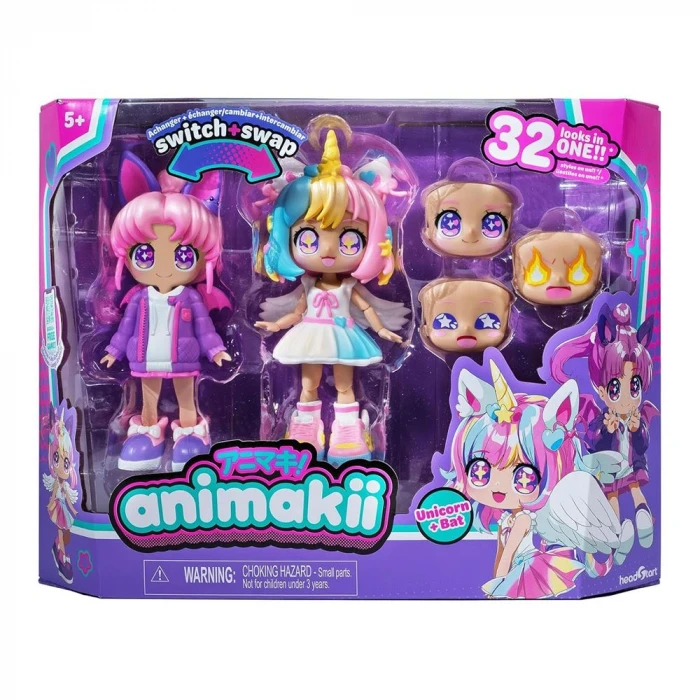 Animakii Bebek ve Aksesuar Seti - Unicorn ve Bat
