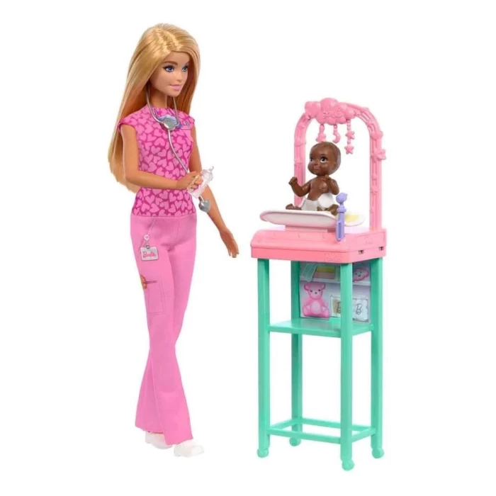 Barbie Bakım Temalı Kariyer Oyun Setleri - Bebek Doktoru JCR72