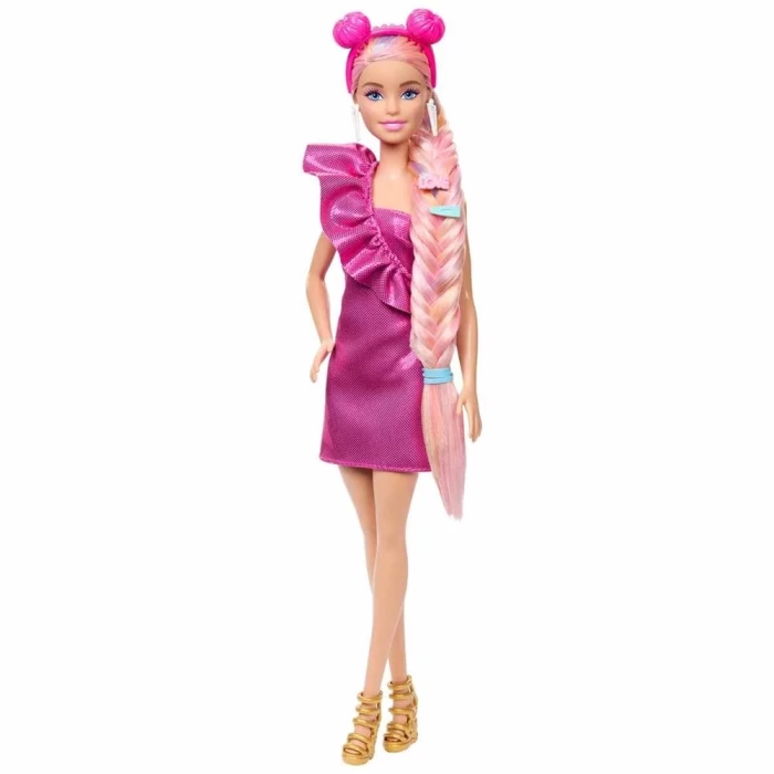 Barbie Upuzun Muhteşem Pembe Saçlı Bebek JDC85