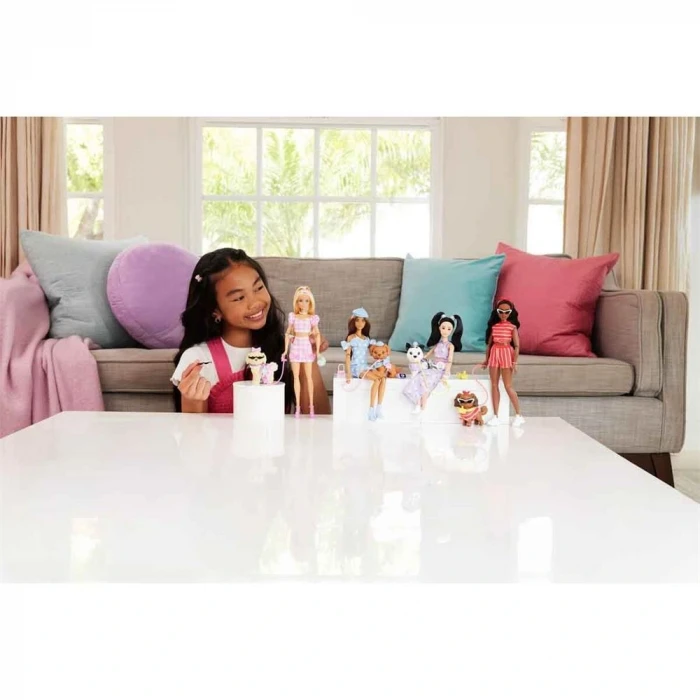 Barbie Uyumlu Dostlar Sarı Saçlı Bebek ve Köpekçiği JFP36