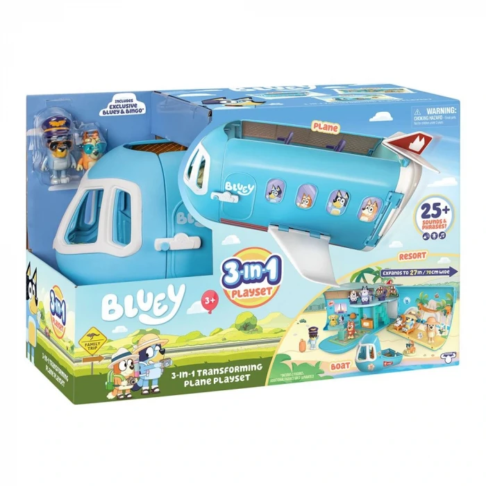 Bluey 3ü 1 Arada Dönüşen Uçak Oyun Seti 17670
