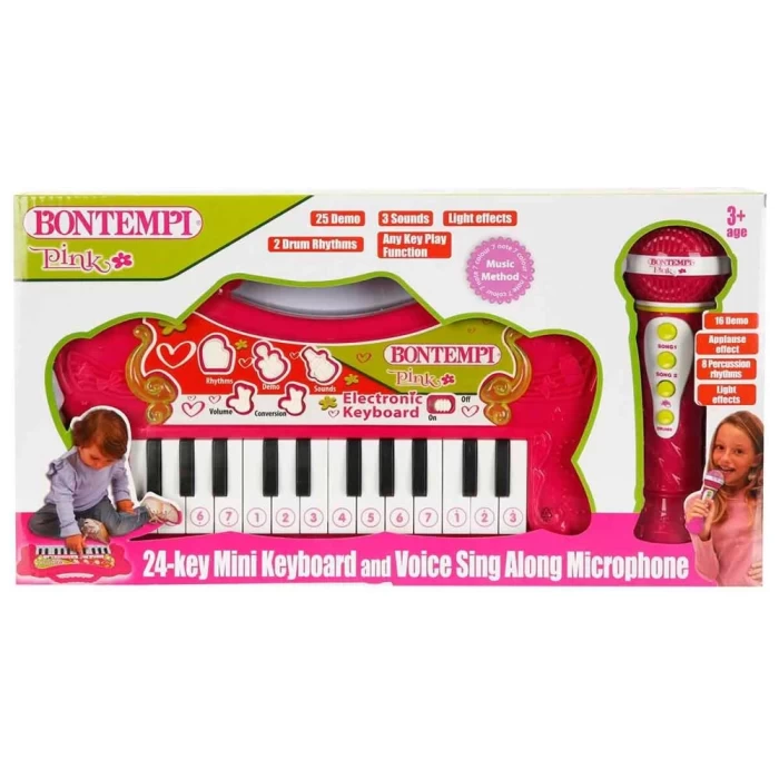 Bontempi Işıklı Mini Elektronik Org Mikrofonlu Karaoke Seti