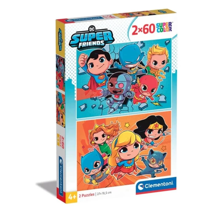 Clementoni DC Super Friends Puzzle 2x60 Parça 21624