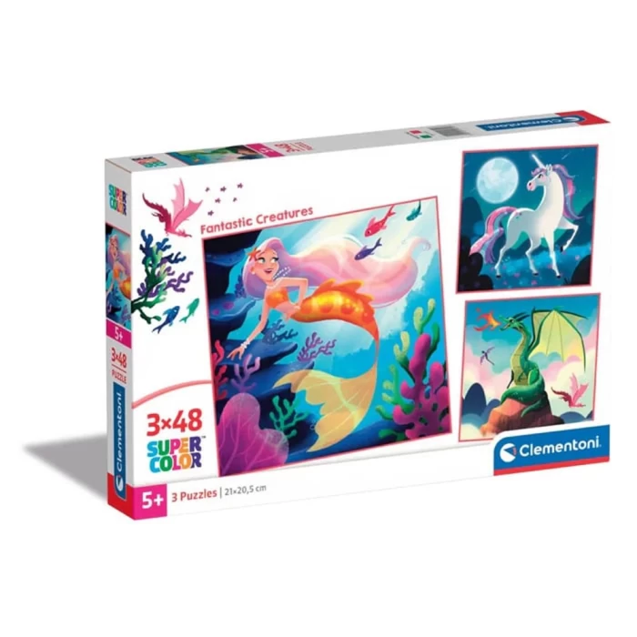 Clementoni Fantastic Creatures Puzzle 3x48 Parça 25319