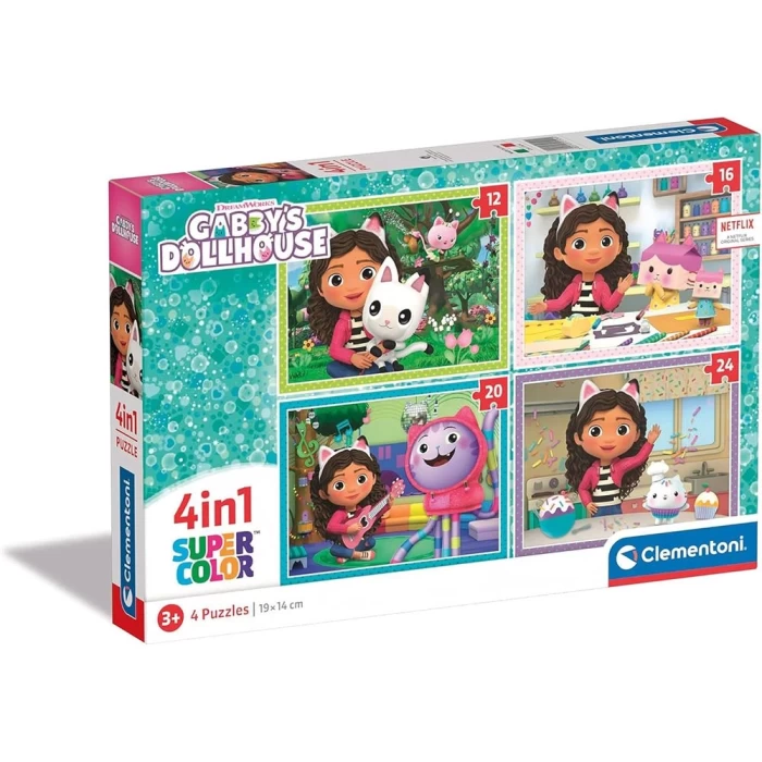Clementoni Gabbys Dollhouse 4 in 1 Puzzle 72 Parça 21524