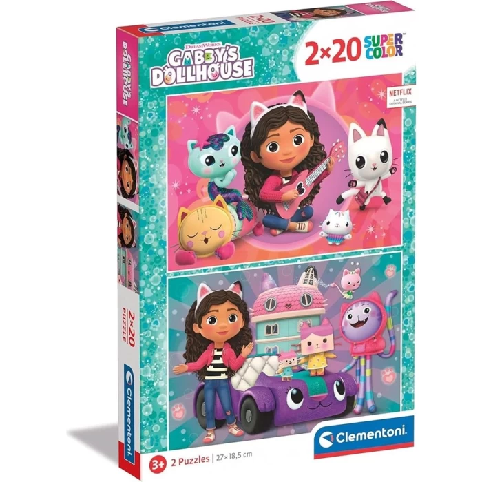 Clementoni Gabbys Dollhouse Puzzle 2x20 Parça 24802