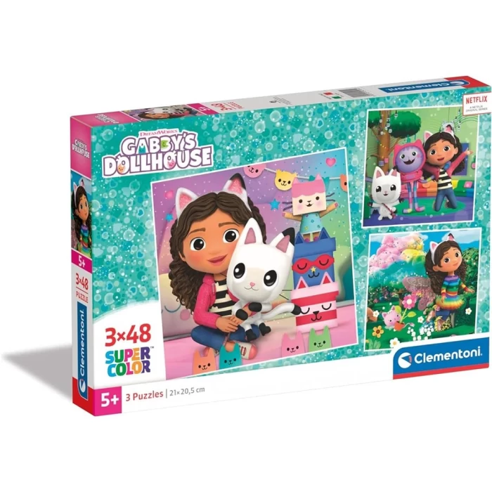 Clementoni Gabbys Dollhouse Puzzle 3x48 Parça 25295