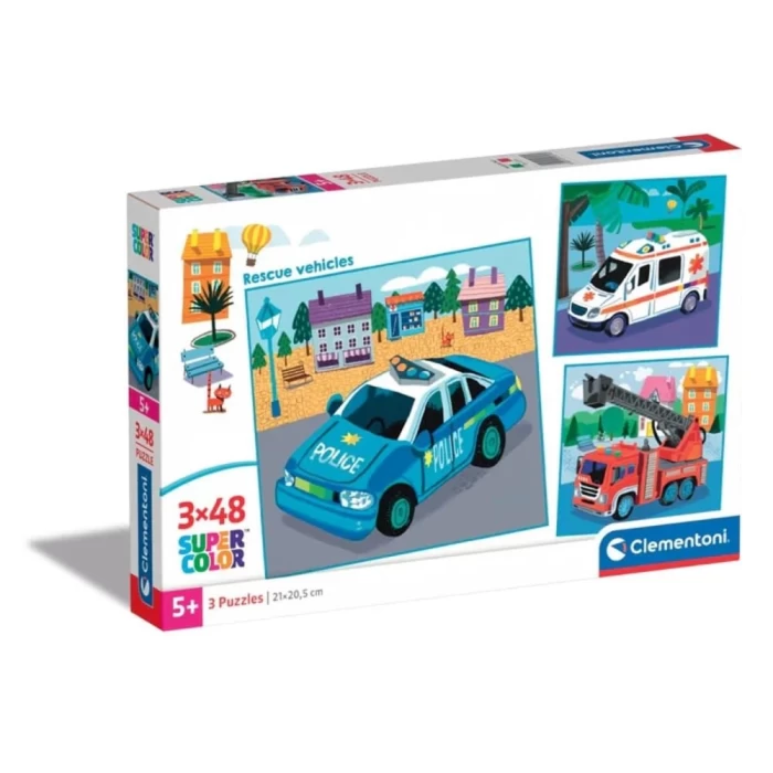 Clementoni Rescue Vehicles Puzzle 3x48 Parça 25318