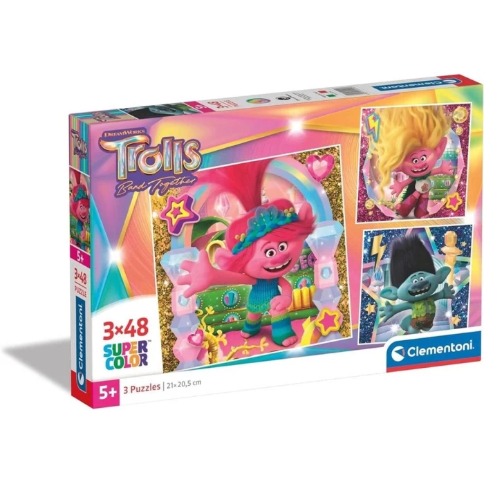 Clementoni Trolls Puzzle 3x48 Parça 25292