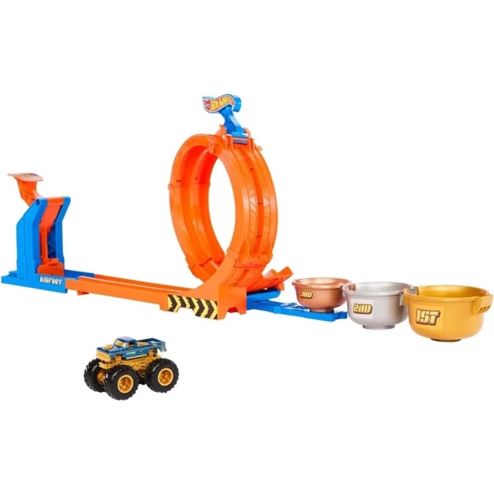 Hot Wheels Monster Trucks Döngü ve Takla Bigfoot Oyun Parkuru JBX