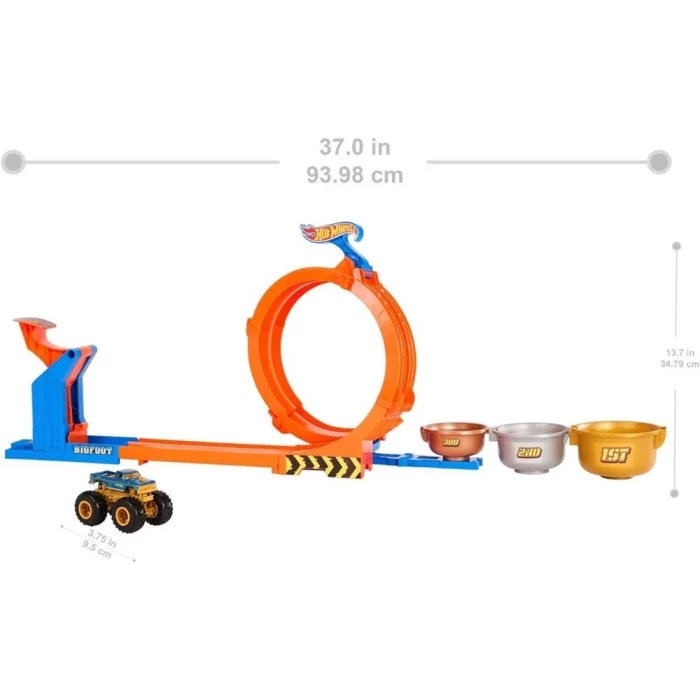 Hot Wheels Monster Trucks Döngü ve Takla Bigfoot Oyun Parkuru JBX