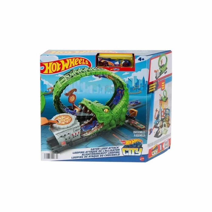 Hot Wheels Timsah ile Çemberde Mücadele Oyun Seti HKX39