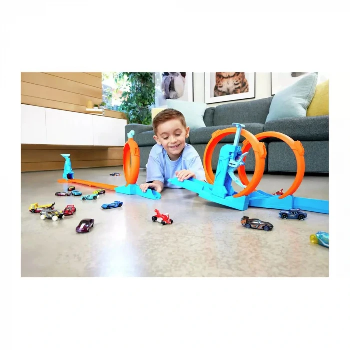 Hot Wheels Track Creator Üçlü Çember Pist Seti JDW39