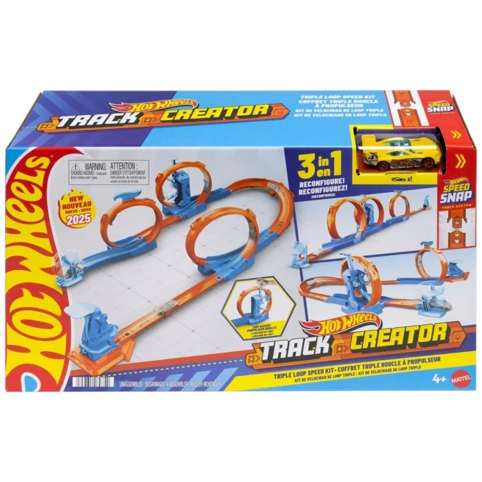 Hot Wheels Track Creator Üçlü Çember Pist Seti JDW39