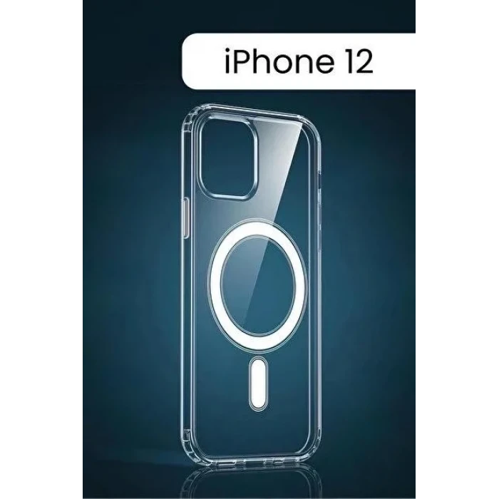 İphone 12 - 12 Pro Magsafe Sert Şeffaf Telefon Kılıfı