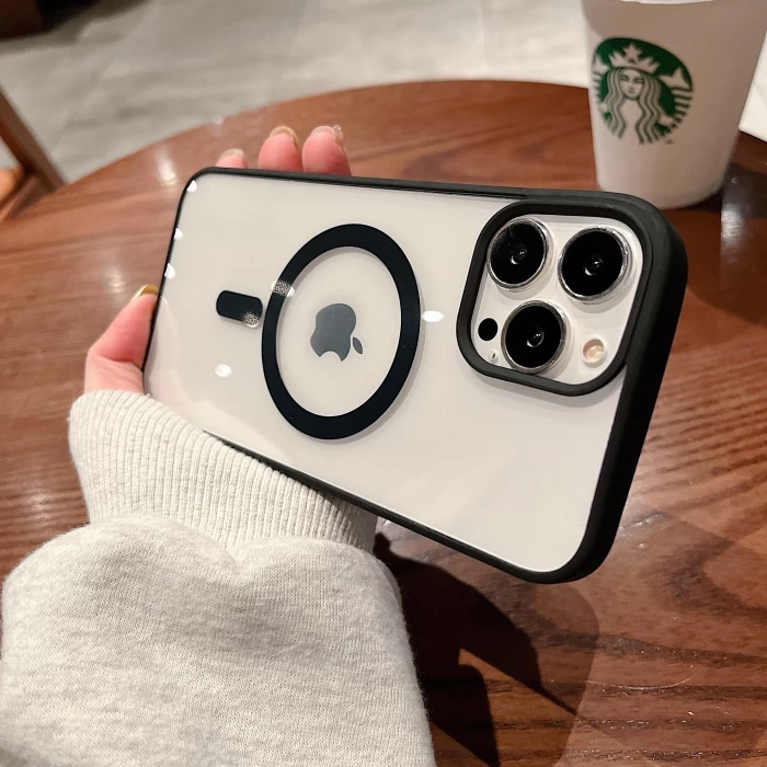 İphone 12 Pro Max Magsafe Uyumlu Magsafe Uyumlu Mat Çerçeveli Telefon Kılıfı
