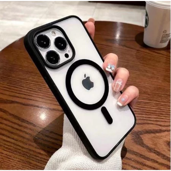 İphone 12 Pro Max Magsafe Uyumlu Magsafe Uyumlu Mat Çerçeveli Telefon Kılıfı