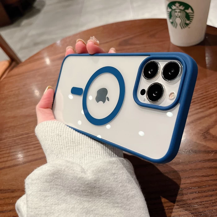 İphone 12 Pro Max Magsafe Uyumlu Magsafe Uyumlu Mat Çerçeveli Telefon Kılıfı